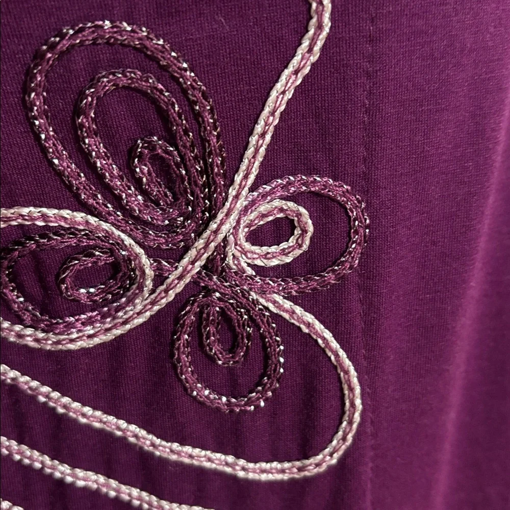 Investments Cardigan Deep Purple Embroidered